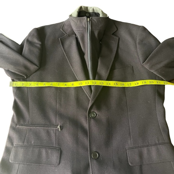 Delahaye Navy 2 Button Removable Zip Inset Jacket Blazer with Elbow Patch (42/L) - Picture 10 of 16